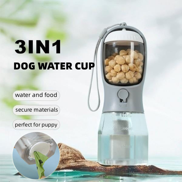 3-in-1 Portable Dog Water Bottle & Feeder