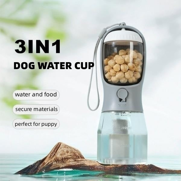 3-in-1 Portable Dog Water Bottle & Feeder